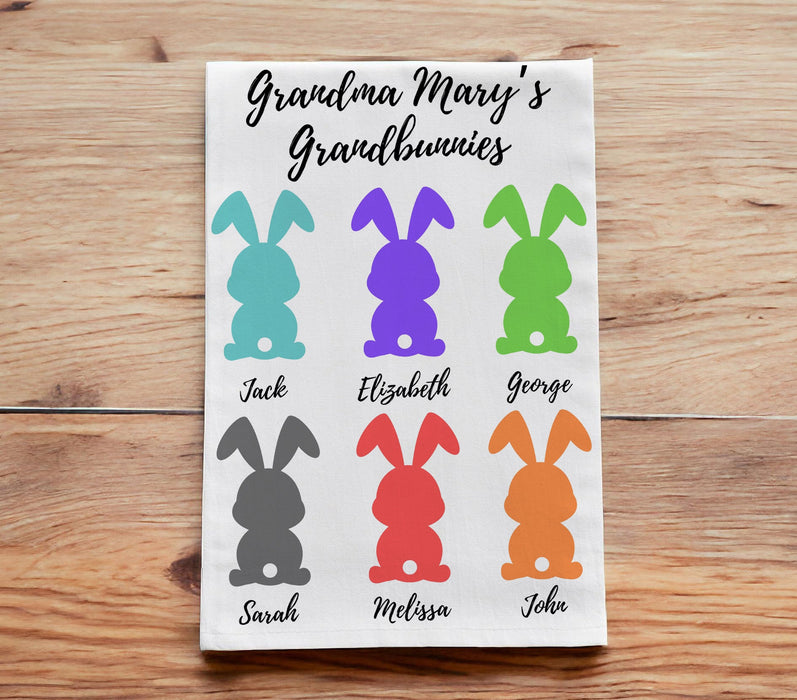Personalized Easter Tea Towels, Easter Bunny Kitchen Towels