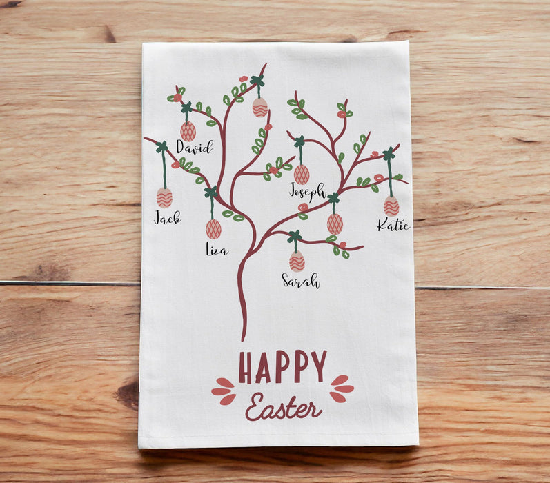 Personalized Easter Tea Towels, Easter Bunny Kitchen Towels