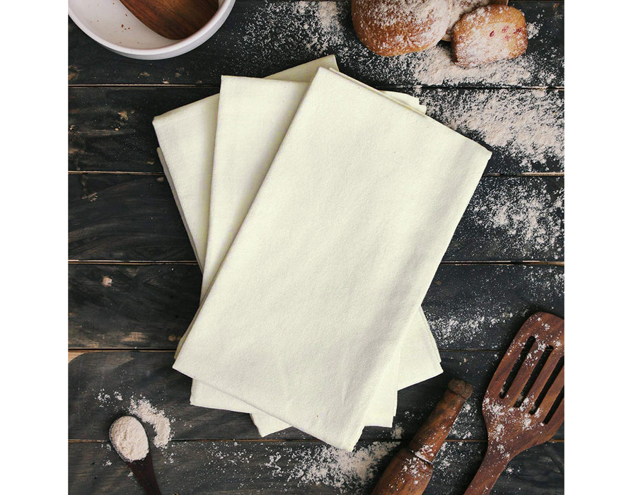 Heavyweight Flour Sack Towels, 27 x 27 Inches,  Set of 12, 100% Premium Cotton, Highly Absorbent, Multi-Purpose Kitchen Dish Towels, Perfect for Printing & Embroidery