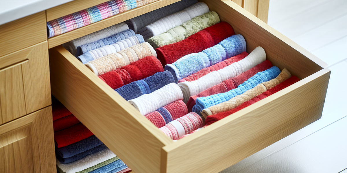 How to Store Kitchen Towels SpaceSaving Solutions & Tips — Mary's