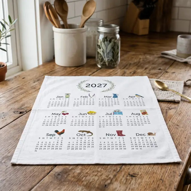 Calendar Tea Towels: A Kitchen Tradition You Can Print Yourself