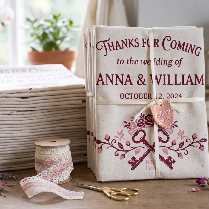 Personalized Wedding Tea Towel Ideas — Gifts, Favors & More