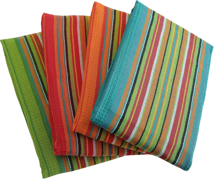 12-Pack Cotton Kitchen Towels – Salsa Stripe (16x28")