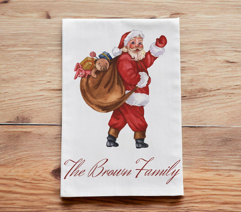 Personalized Christmas Kitchen Towels, Personalized Christmas Tea Towels