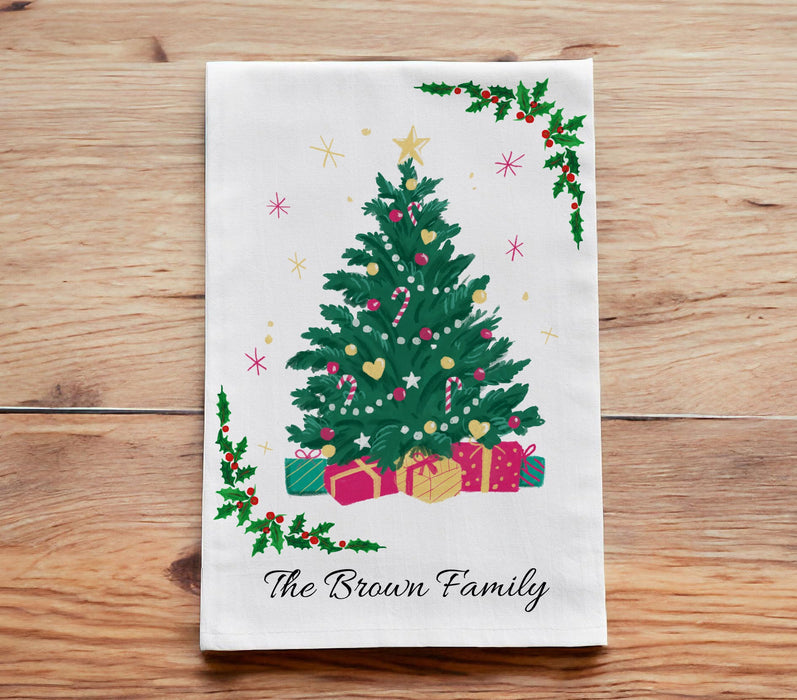 Personalized Christmas Kitchen Towels, Personalized Christmas Tea Towels
