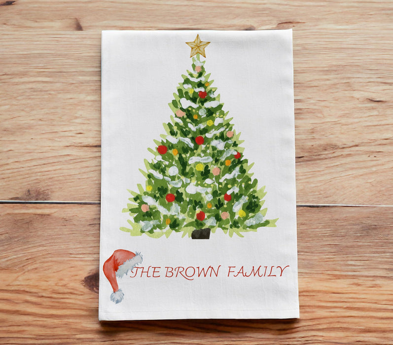 Personalized Christmas Kitchen Towels, Personalized Christmas Tea Towels