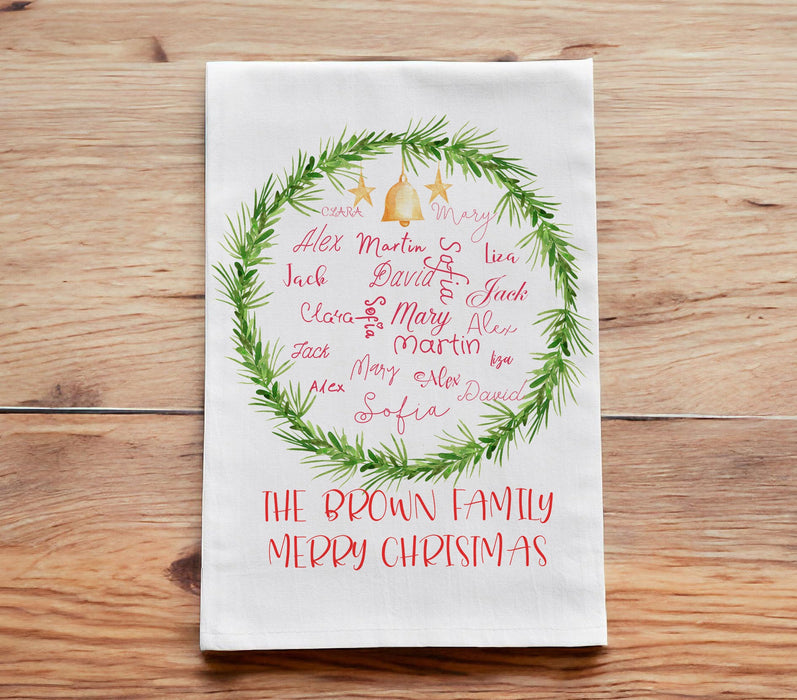 Personalized Christmas Kitchen Towels, Personalized Christmas Tea Towels