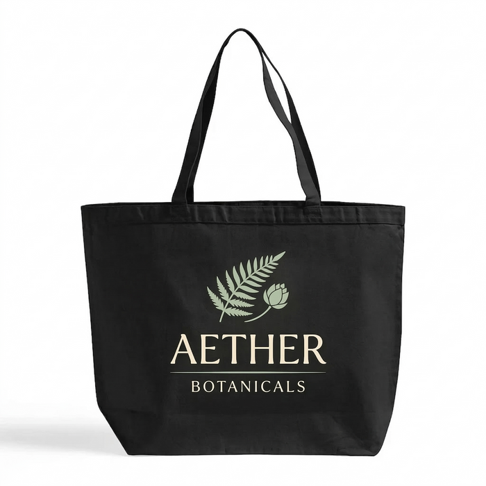 Custom Jumbo Canvas Tote Bag with Closure — 23×17×6, Hook & Loop, Screen Print & DTG