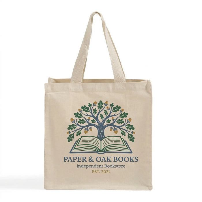 Custom Square Market Tote Bag — Premium 15×15×7 Canvas, Screen Print & DTG