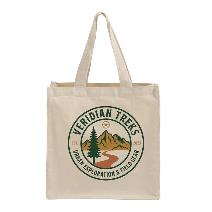 Custom Square Market Tote Bag — Premium 15×15×7 Canvas, Screen Print & DTG