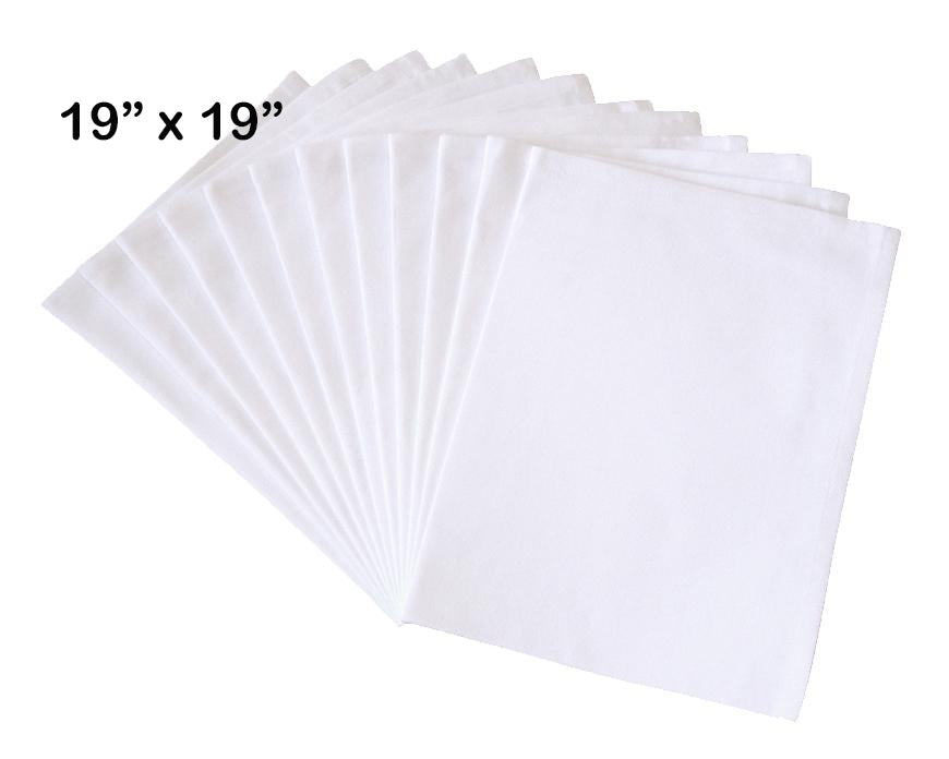Flour Sack Napkins, Cotton Cloth Napkins, 19"×19", Set of 12