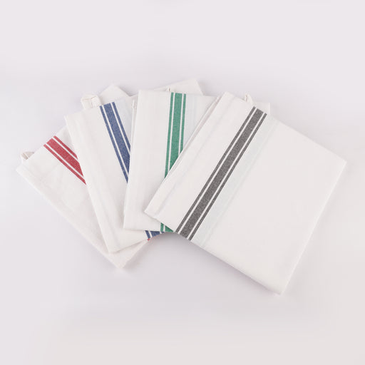 French Stripe Kitchen Towels – 100% Cotton, Set of 12 | 4 Colors