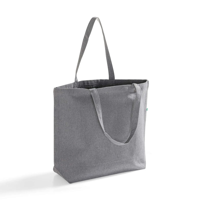 Large Recycled Canvas Tote Bag with Gusset — Blank Wholesale Eco Grocery Tote, GRS Certified, 20×15×5