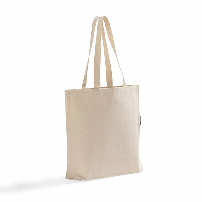 Organic Cotton Canvas Shopper Tote Bag — GOTS Certified, Heavy 10 oz, 18.5×14×4.5
