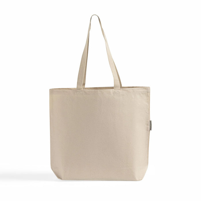 Organic Cotton Canvas Shopper Tote Bag — GOTS Certified, Heavy 10 oz, 18.5×14×4.5