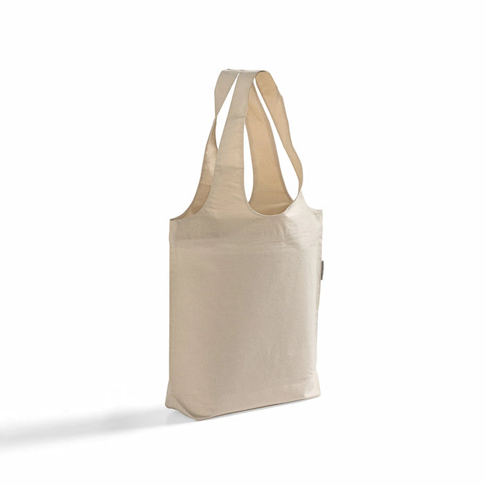 Organic Cotton Foldable Tote Bag — GOTS Certified, Stows Flat, 17×16×4.5