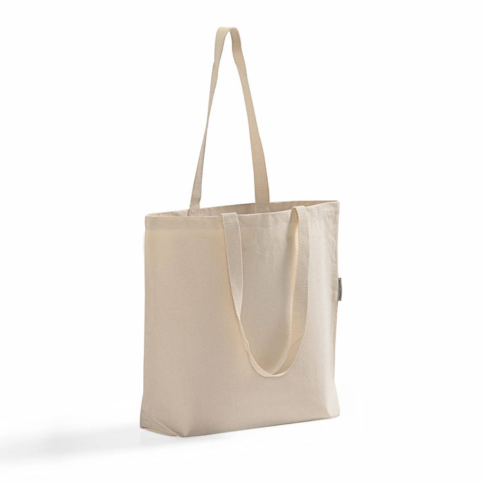 Organic Cotton Canvas Shopper Tote Bag — GOTS Certified, Heavy 10 oz, 18.5×14×4.5