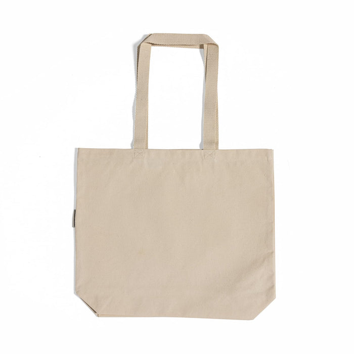 Organic Cotton Canvas Shopper Tote Bag — GOTS Certified, Heavy 10 oz, 18.5×14×4.5