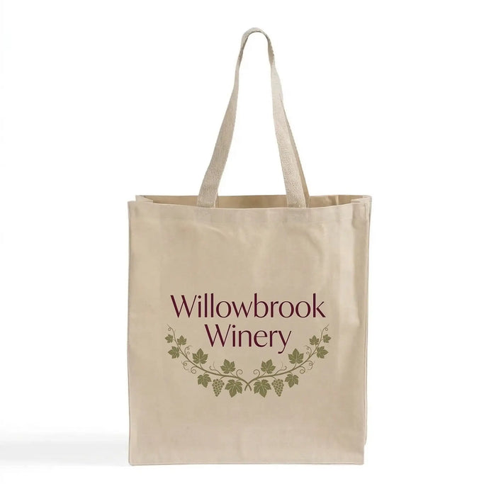 Custom Gusseted Canvas Tote Bag — Full Side & Bottom Gusset, Screen Print & DTG