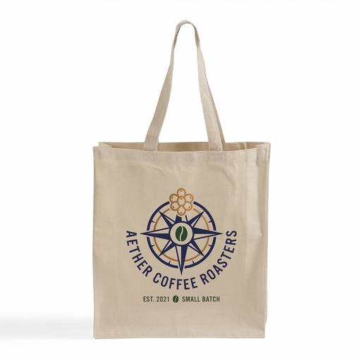 Custom Gusseted Canvas Tote Bag — Full Side & Bottom Gusset, Screen Print & DTG