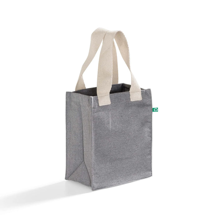 Recycled Canvas Book Tote Bag — GRS Certified Mini Tote with Full Gusset, 8×10×5