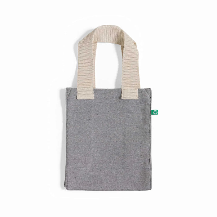 Recycled Canvas Book Tote Bag — GRS Certified Mini Tote with Full Gusset, 8×10×5
