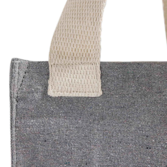 Recycled Canvas Book Tote Bag — GRS Certified Mini Tote with Full Gusset, 8×10×5
