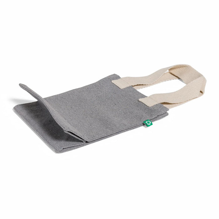 Recycled Canvas Book Tote Bag — GRS Certified Mini Tote with Full Gusset, 8×10×5
