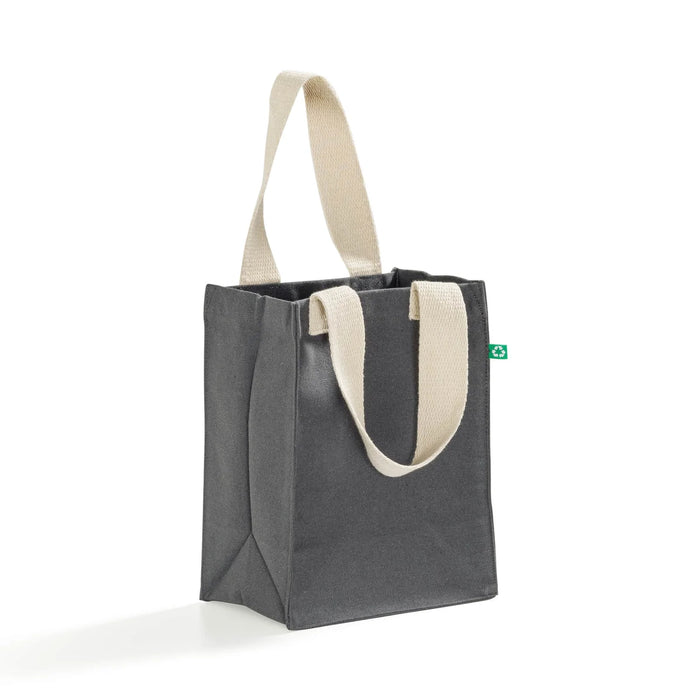 Recycled Canvas Book Tote Bag — GRS Certified Mini Tote with Full Gusset, 8×10×5