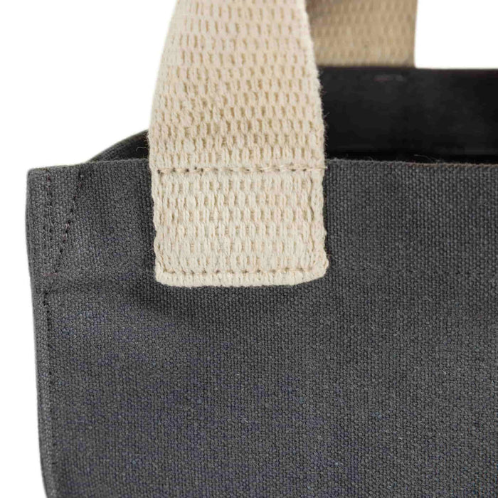 Recycled Canvas Book Tote Bag — GRS Certified Mini Tote with Full Gusset, 8×10×5