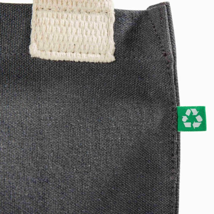 Recycled Canvas Book Tote Bag — GRS Certified Mini Tote with Full Gusset, 8×10×5