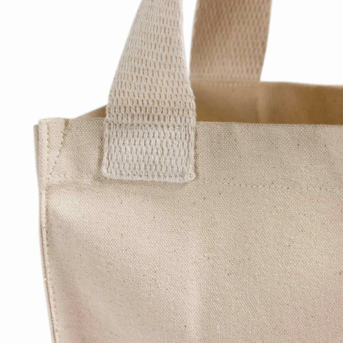 Recycled Canvas Book Tote Bag — GRS Certified Mini Tote with Full Gusset, 8×10×5