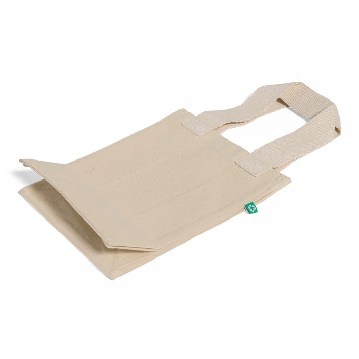 Recycled Canvas Book Tote Bag — GRS Certified Mini Tote with Full Gusset, 8×10×5