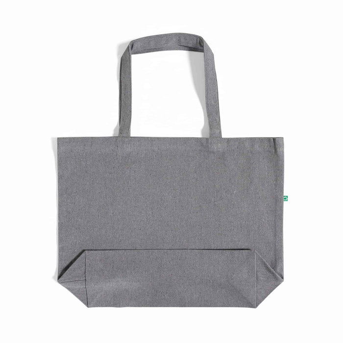 Large Recycled Canvas Tote Bag with Gusset — Blank Wholesale Eco Grocery Tote, GRS Certified, 20×15×5