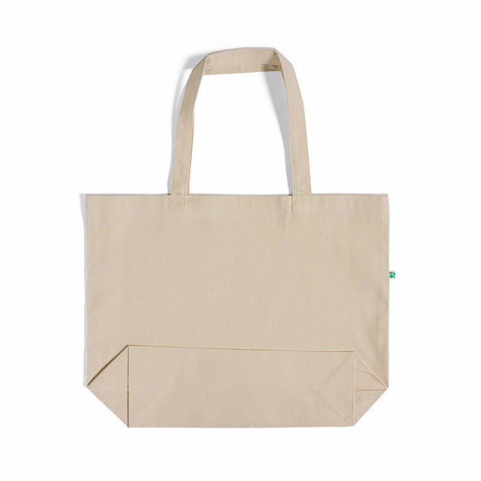 Large Recycled Canvas Tote Bag with Gusset — Blank Wholesale Eco Grocery Tote, GRS Certified, 20×15×5