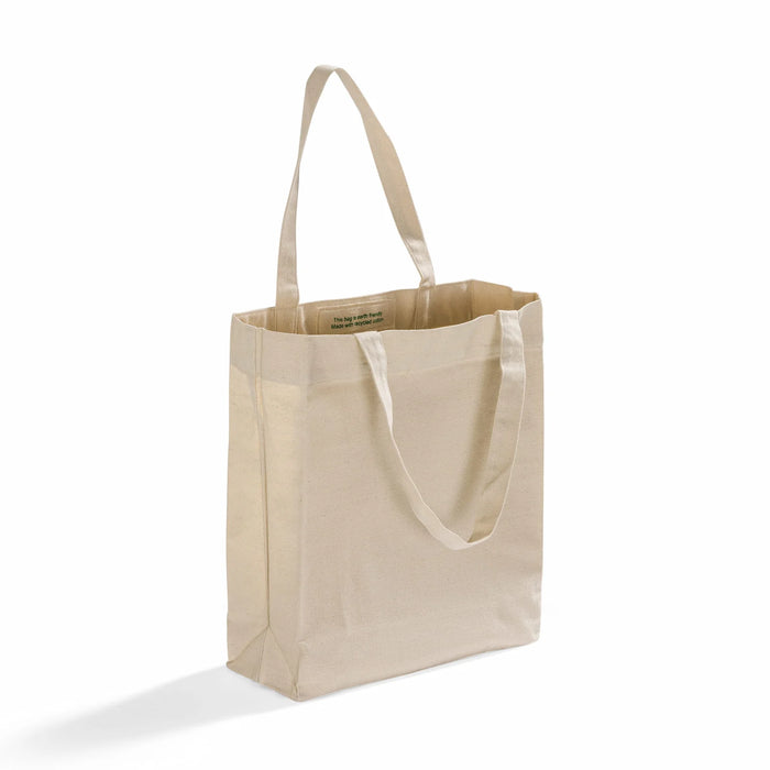 Recycled Canvas Tote Bag with Full Gusset & Interior Pocket — GRS Certified, 13×15×5