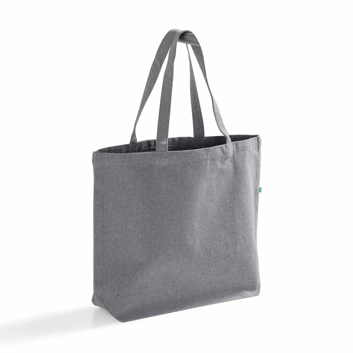 Large Recycled Canvas Tote Bag with Gusset — Blank Wholesale Eco Grocery Tote, GRS Certified, 20×15×5
