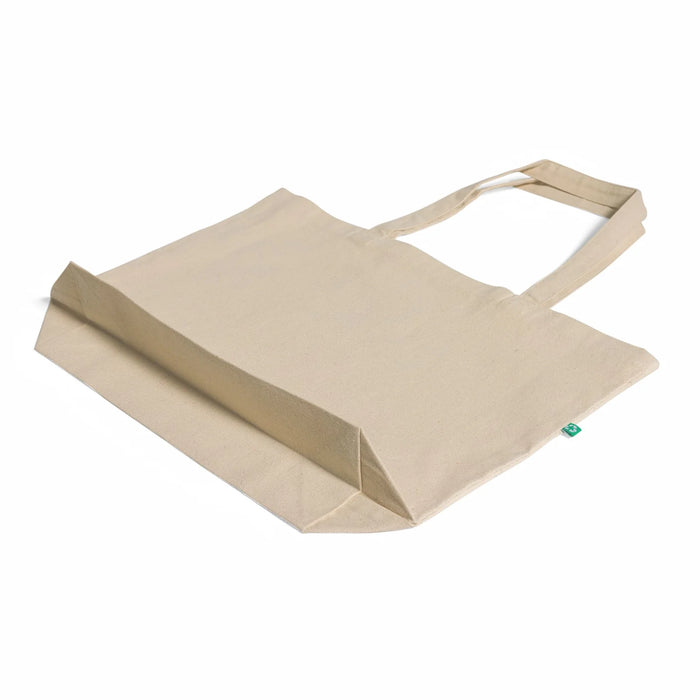 Large Recycled Canvas Tote Bag with Gusset — Blank Wholesale Eco Grocery Tote, GRS Certified, 20×15×5