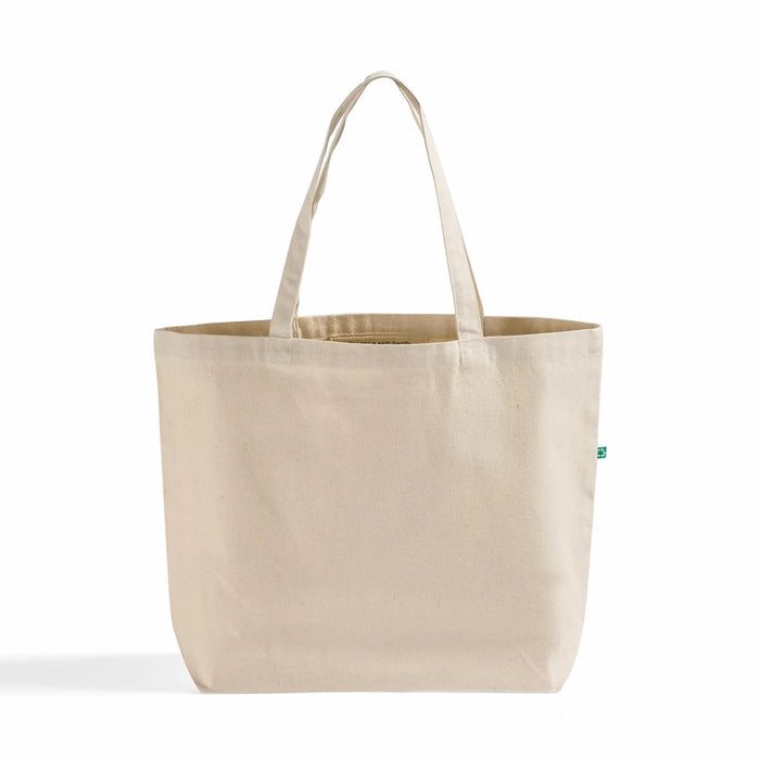 Large Recycled Canvas Tote Bag with Gusset — Blank Wholesale Eco Grocery Tote, GRS Certified, 20×15×5