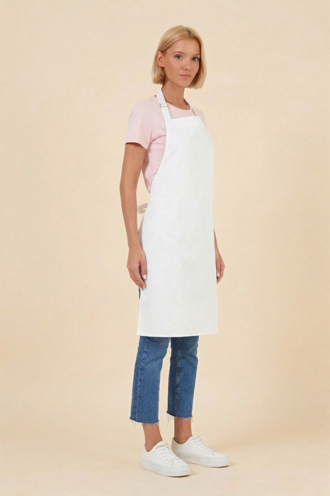 Plain White Blank Apron No Pocket — Wholesale for Screen Printing, DTG & Embroidery