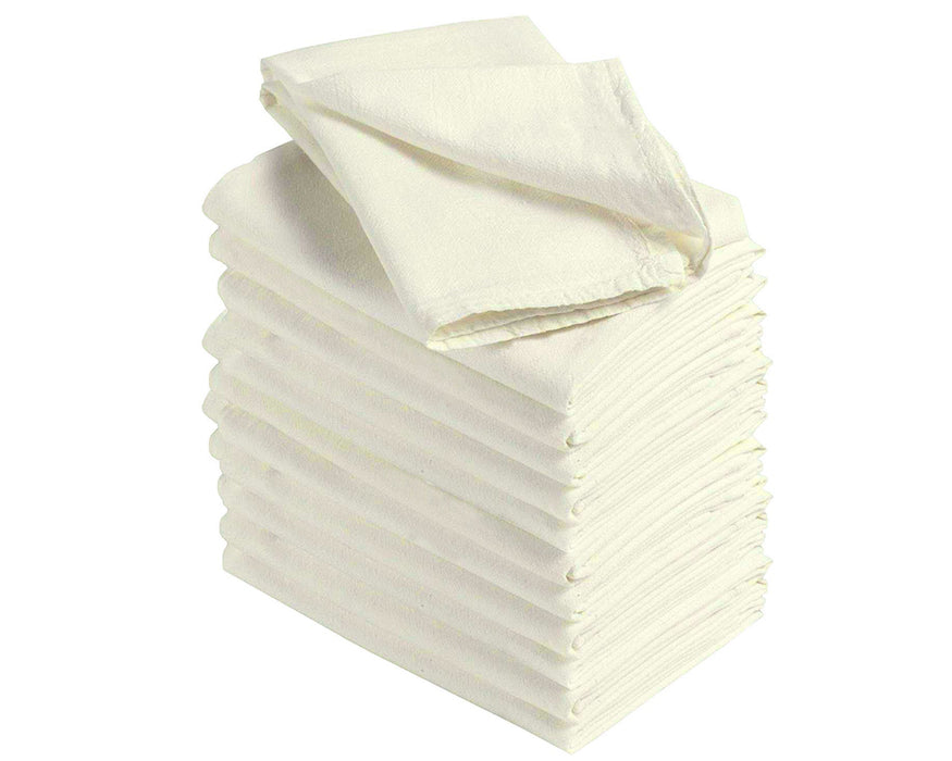 Heavyweight Flour Sack Towels, 27 x 27 Inches,  Set of 12, 100% Premium Cotton, Highly Absorbent, Multi-Purpose Kitchen Dish Towels, Perfect for Printing & Embroidery